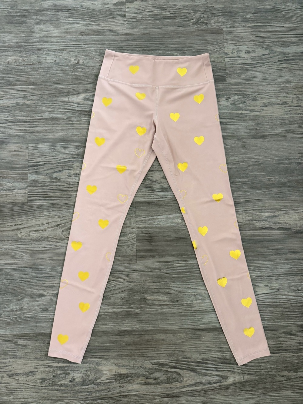 Flexi Lexi Women’s Pink Leggings with Yellow Heart Print